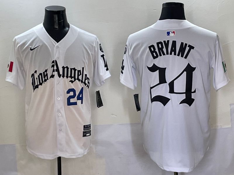Men Los Angeles Dodgers #24 Bryant White Five generations Joint Name 2025 Nike MLB Jersey style 3->los angeles dodgers->MLB Jersey
